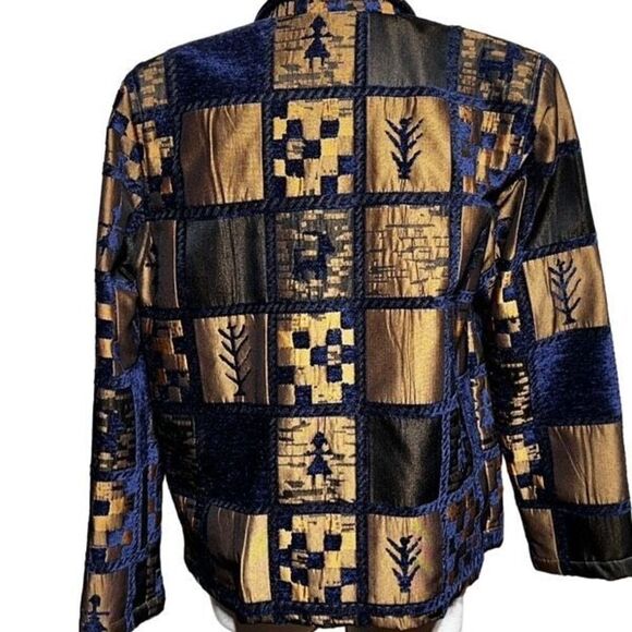 Expose Jacket Chenille Blazer Tapestry Blazer Patchwork Size Medium - Picture 3 of 5